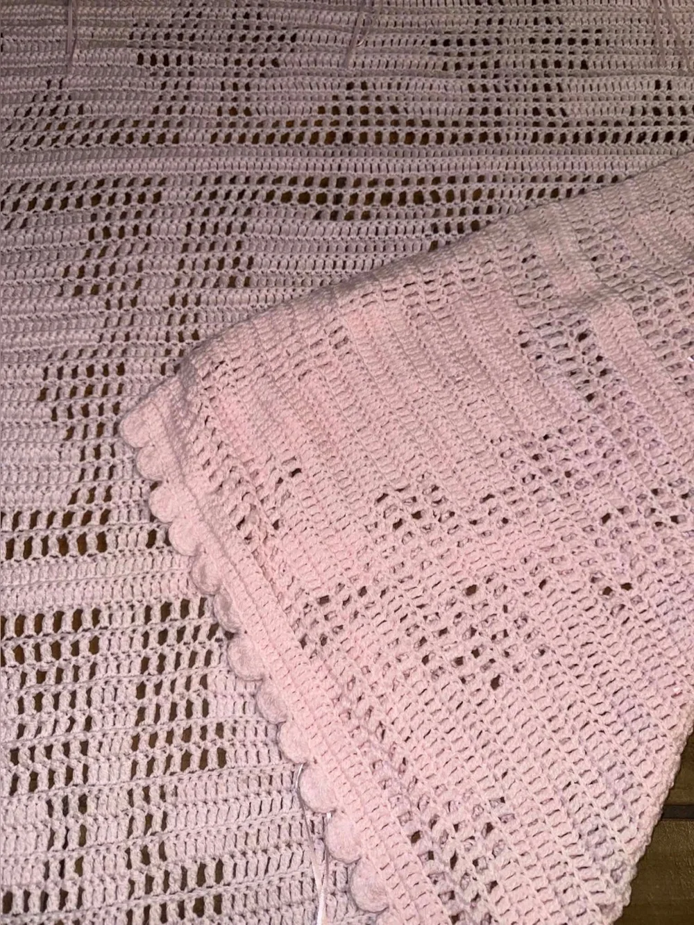 Pink Crochet baby girl blanket (teddy bears)
